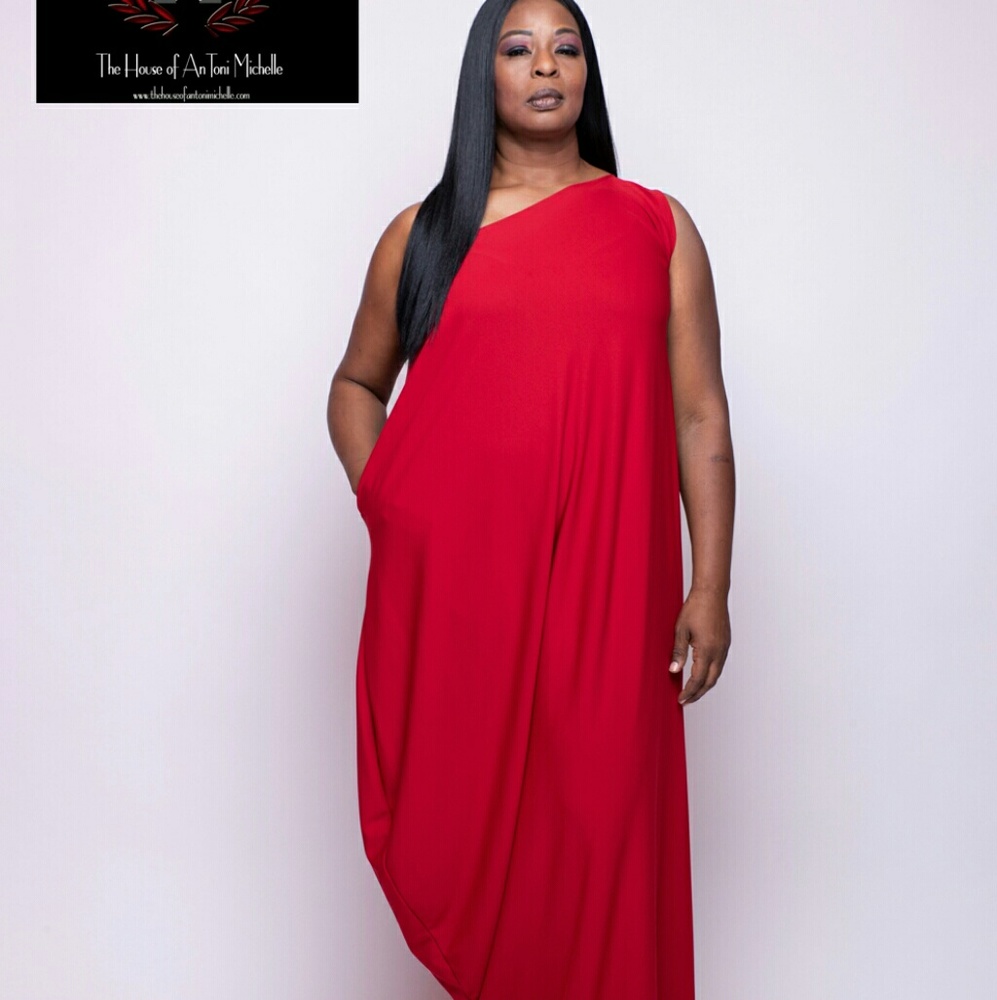 Red maxi dress
